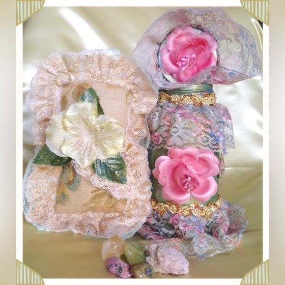 Hand Crafted Glass Jar Refreshing Meadow Gypsy Bottle RoseAroma - Picture 7 of 10